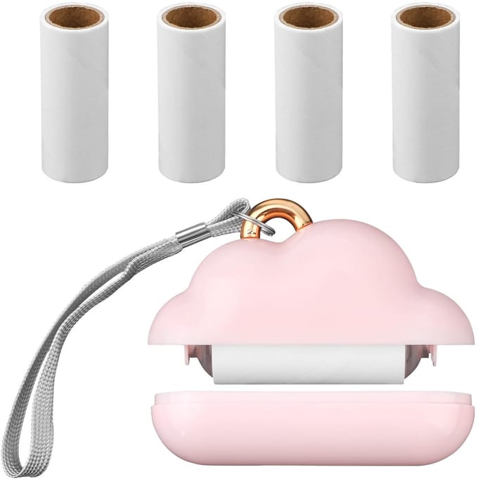 Dailygoods- Pluizenroller Mini Reisformaat - Draagbare Kledingroller - 150 Navulbare Kernen - Huisdierhaar Verwijderaar - Plastic - 6,4x10 cm - Lintroller