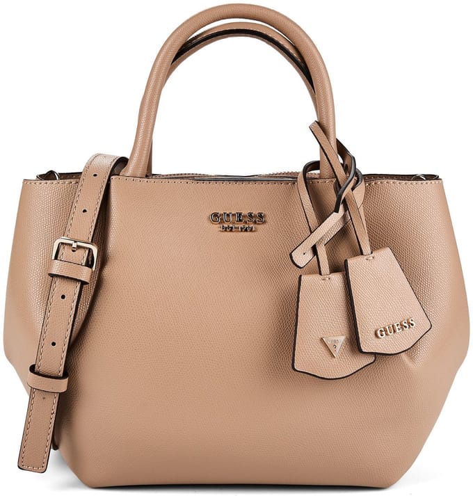 GUESS handtas schoudertas Amorette Girlfriend Satchel Beige Taupe