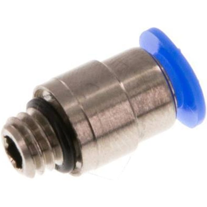 4mm x M 6 Messing/POM Insteekfitting Buitendraad Binnenzeskant Compact Ontwerp NBR [2 Stuks]