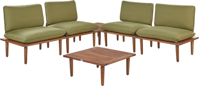 FRASCATI - Loungeset voor 4 - Olijfgroen - Acaciahout