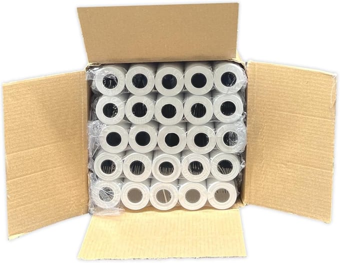 200 Stuks Thermische Rollen 57x30x12 voor Kassasystemen en Mobiele Betaalterminals