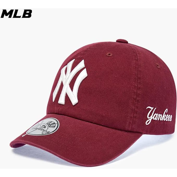 MLB Unisex Geborduurde Zachte Top Baseballpet ONE SIZE bordeaux