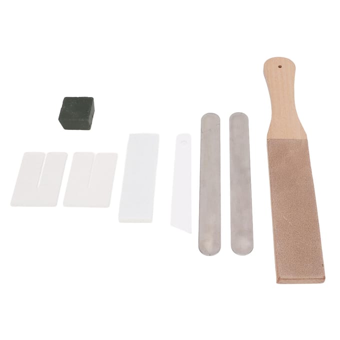 Lederen Strop Set Complete Gereedschappen Dubbelzijdig Lederen Peddel Aanzetstrop Set voor DIY Leer Type A white