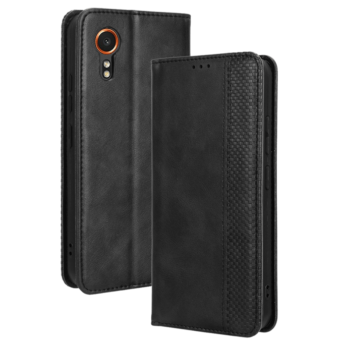 Mocaa Samsung Galaxy Xcover 7 Grid Bookcase Zwart