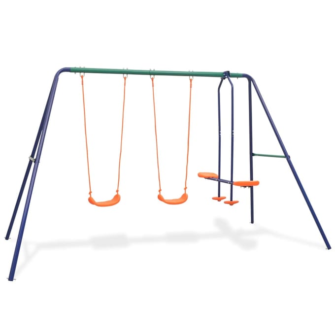 vidaXL - Schommelset - met - 4 - zitjes - oranje