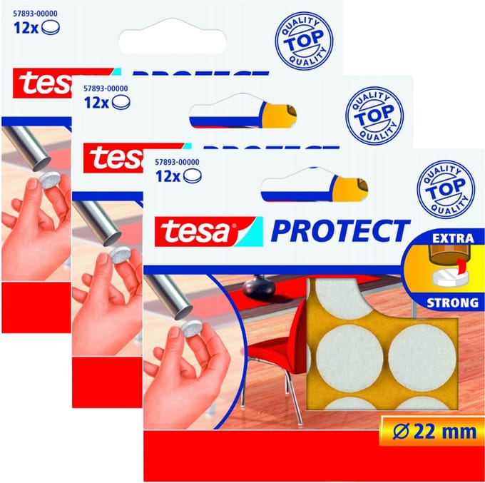 Tesa Protect Series - Filten Pads - 22mm - Zelfklevend - Wit