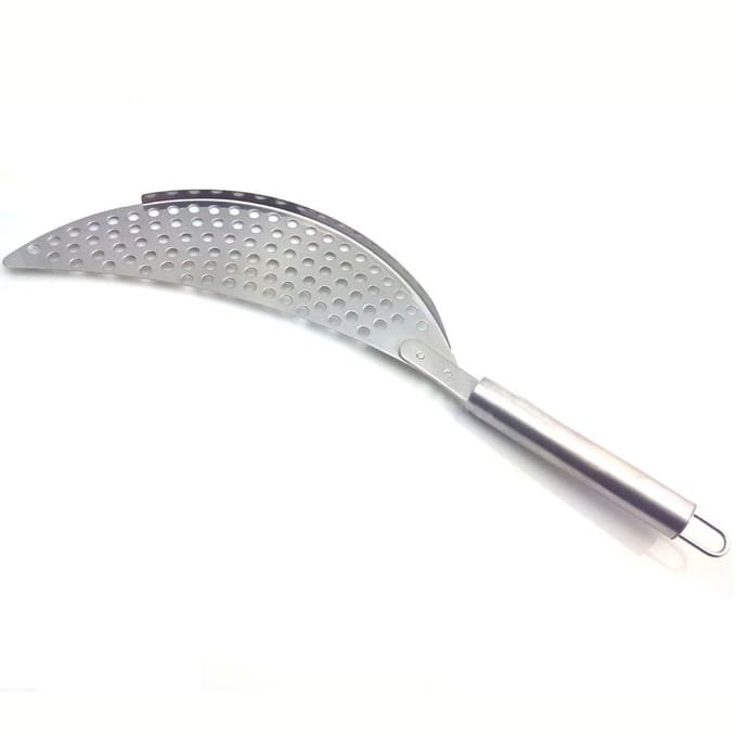 RVS Pot Zeef Afdruiprek met Handvat Water Filterrek Keukengadgets Gereedschap white