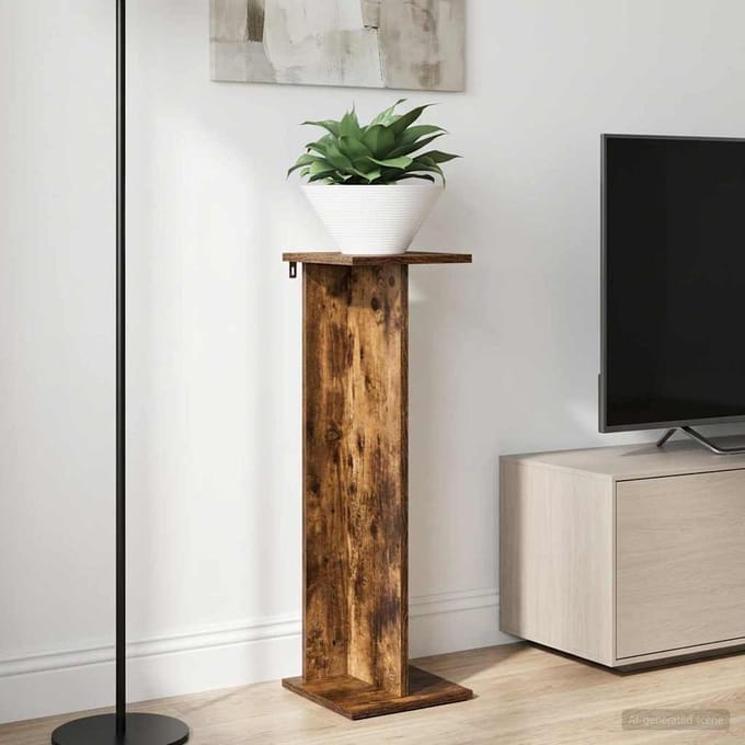 vidaXL - Plantenstand - 2 - st - Gerookt - eiken - 25 - x - 25,5 - x - 80,5 - cm