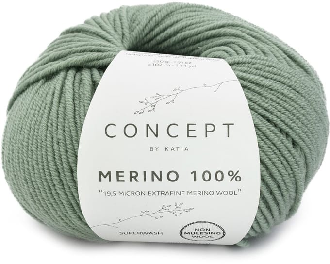 Katia Concept Merino 100% - 98 donker saliegroen - Wol Garen