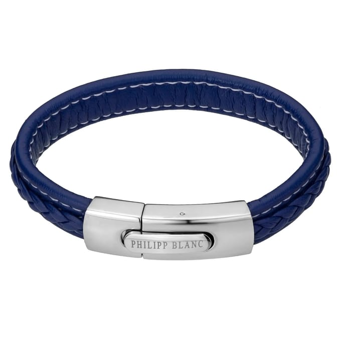 Echt leer en roestvrij stalen armband Philipp Blanc Henry