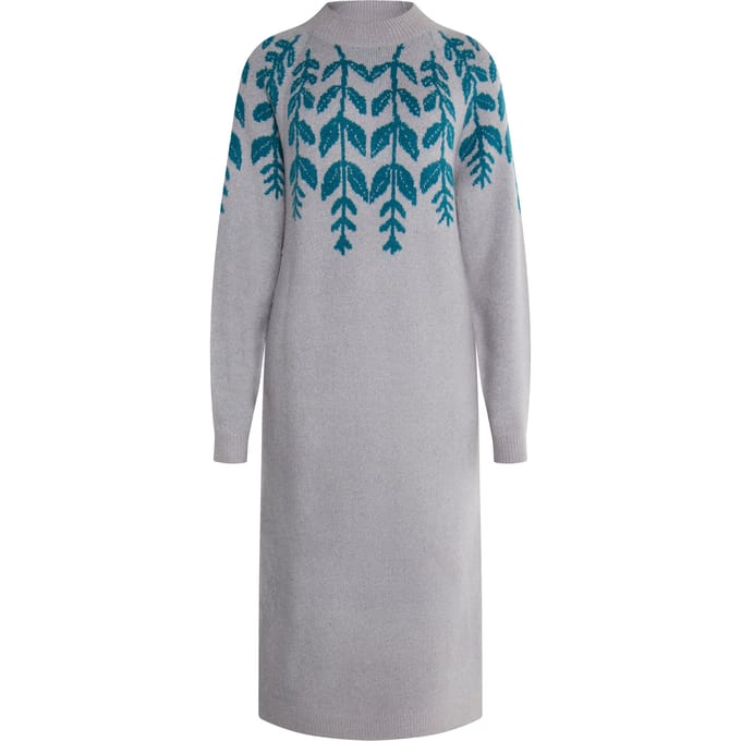 usha Maxi-gebreide jurk Dames Grijs Veelkleurig