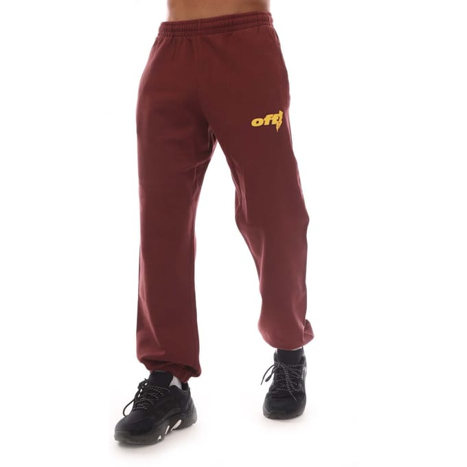 Heren Off White Thunder Stable Slim Sweatpants in Rood