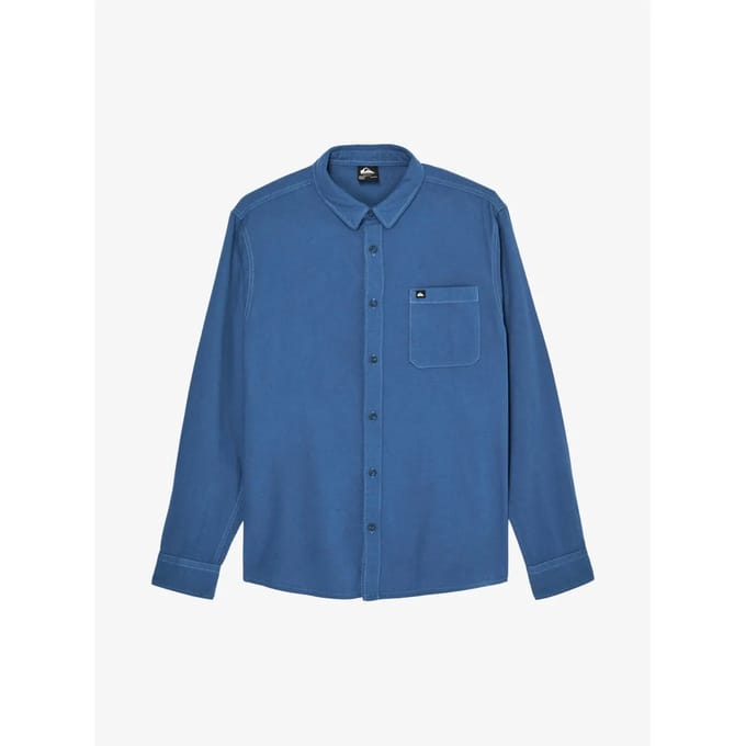 Quiksilver Motherfly Solid Overhemd Met Lange Mouwen Blauw S Man