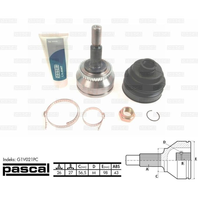 Homokineet reparatie set, aandrijfas PASCAL G1V021PC