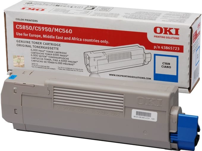 OKI 43865723 toner cartridge cyaan (origineel)