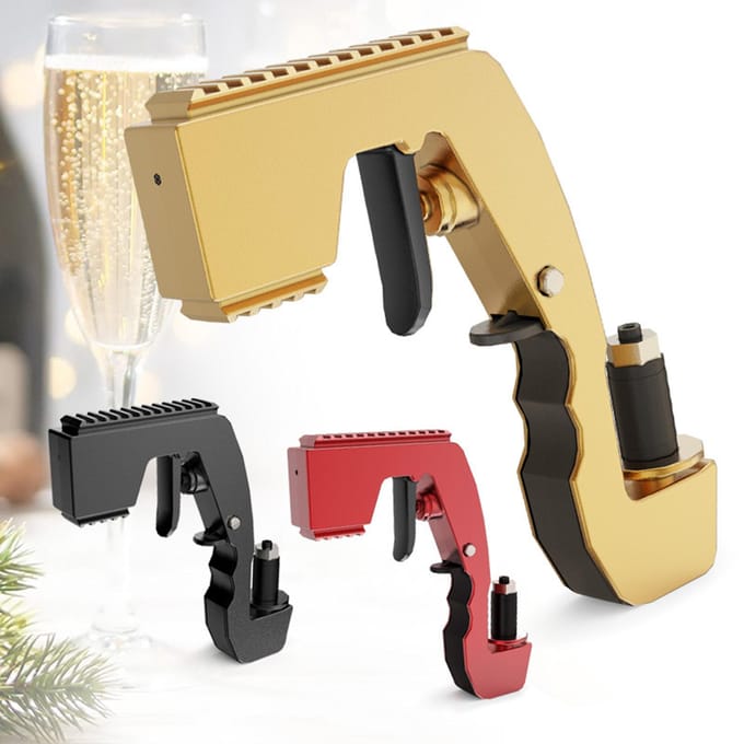 Bubbly Blaster Champagne Pistool Spuit met Champagne Stop Wijnfles Dispenser Spuitpistool Bier zwart