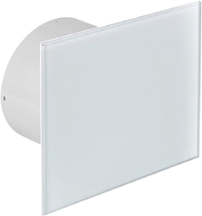 Design Badkamerventilator Ø 100 mm met Glazen Voorkant en Trekschakelaar