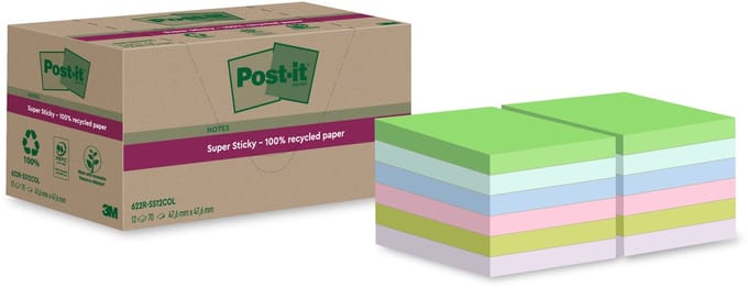Memoblok post-it 622 rss12col 47.6x47.6mm colour | 24 stuks