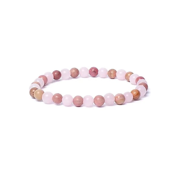 Yogi & Yogini - Armband rozenkwarts/ thuliet - AA kwaliteit elastisch - Mineraal - India