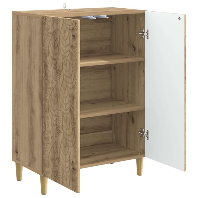 vidaXL - Dressoir - Artisanaal - eiken - 66 - x - 34,5 - x - 90 - cm - Bewerkt - hout
