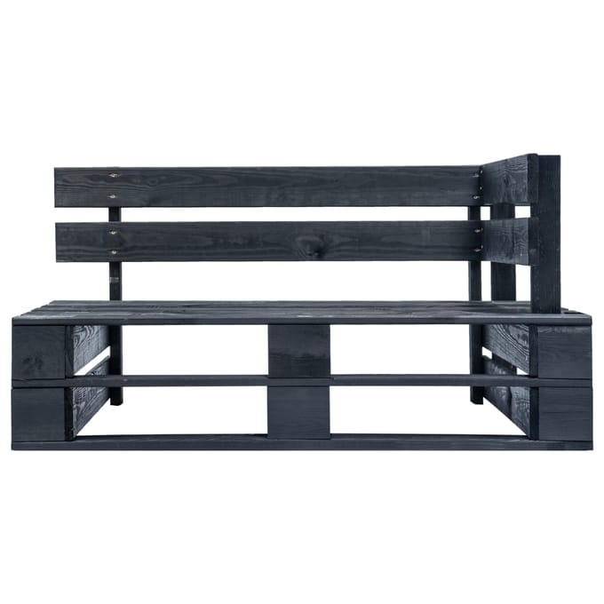 vidaXL - Tuinhoekbank - pallet - hout - zwart