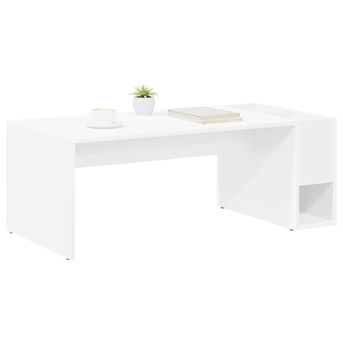 vidaXL - Salontafel - Wit - 101,5 - x - 50 - x - 37 - cm - Bewerkt - hout