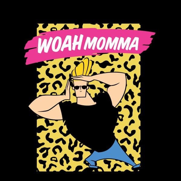 Johnny Bravo Woah Momma Women's T-Shirt - Black - S