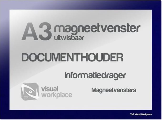 Magneetvenster A3 (uitwisbaar) - Blauw