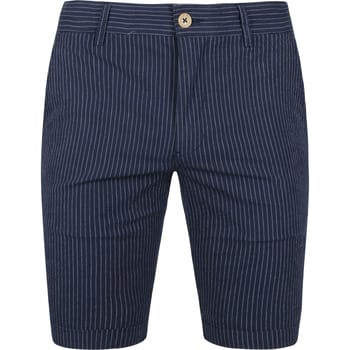 Suitable Aswin Short Donkerblauw Gestreept - Maat XXL - Heren - Korte broek