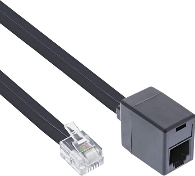 Modulaire verlenging RJ12-stekker/bus 3 m - Verleng uw telefoon- en modemkabels