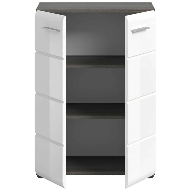 Salsa ladekast wit hoogglans MDF TZ rook zilver NB - 37x60x85cm