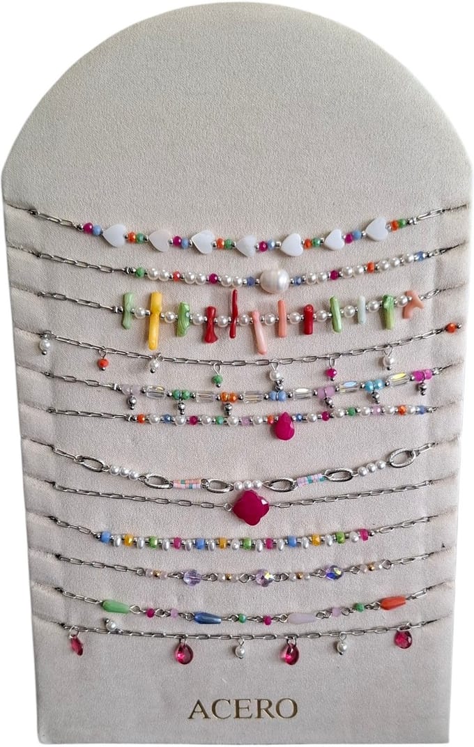Ketting Set – RVS – 45cm – Multikleur