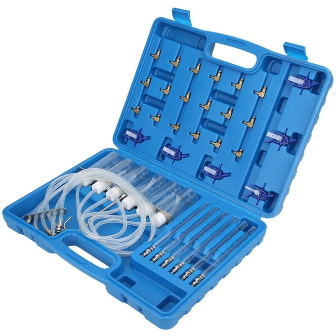 Diesel Flow Meter Adapter Set 6 Cilinder Injector Detector Common Rail Lek Test Kit blue