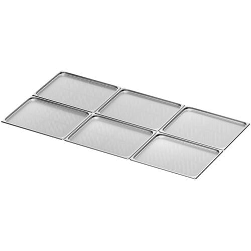 GGM Gastro (6 stuks) RVS GN-bak GN 2/1 - geperforeerd - Diepte: 20mm zilver