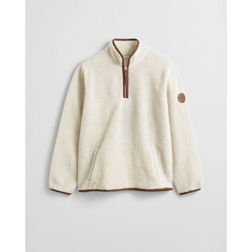 Gant Trui Half Zip Soft Fleece Cream / male
