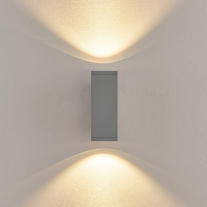 Deko-Light LED buiten wandlamp ShoreLine Pro Square up/down, lichtgrijs