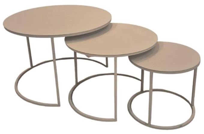 Deco4yourhome® - Salontafel set van 3 - Metaal - Taupe - Beige - 62cm
