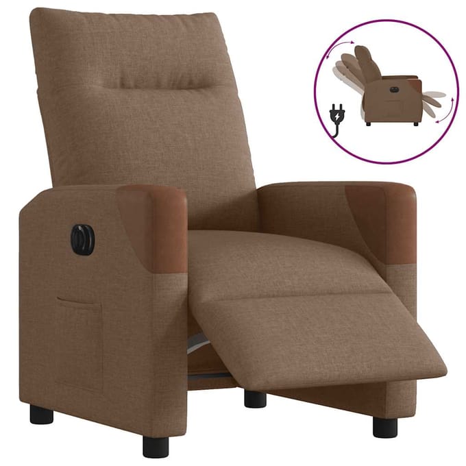 vidaXL - Fauteuil - verstelbaar - elektrisch - stof - bruin