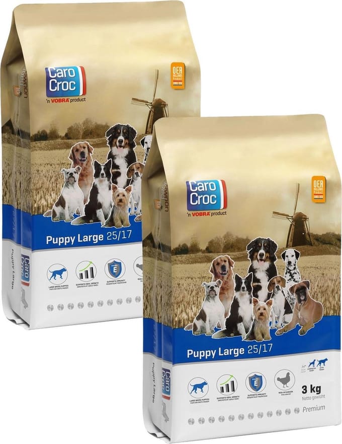 Carocroc Puppy Large Gevogelte&Vlees&Rijst - Hondenvoer - 2 x 3 kg