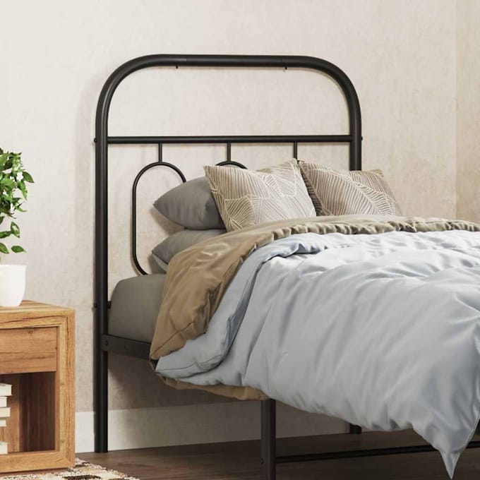 vidaXL - Vervangend - hoofdbord - 75 - cm - metaal - zwart