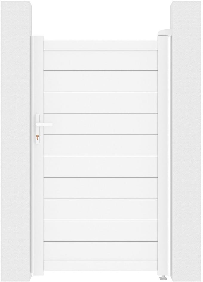 Vente-unique Draaipoort van aluminium L 103 x H 180 cm wit - NAZARIO