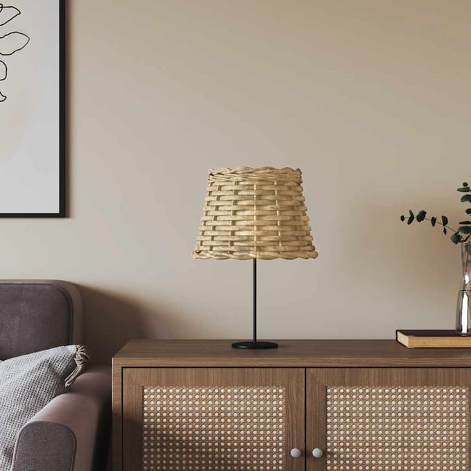 vidaXL - Lampenkap - Ø20x15 - cm - wicker - bruin