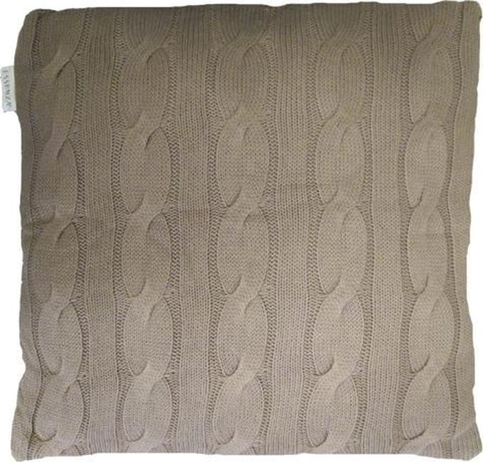 Essenza Knitted Sierkussens (2 stuks) - 50x50 cm - Taupe