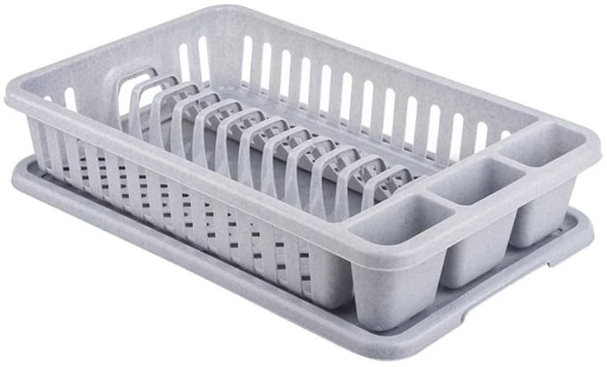 Curver Lux - Afdruiprek - Compact formaat - Apart bestekcompartiment - Grijs