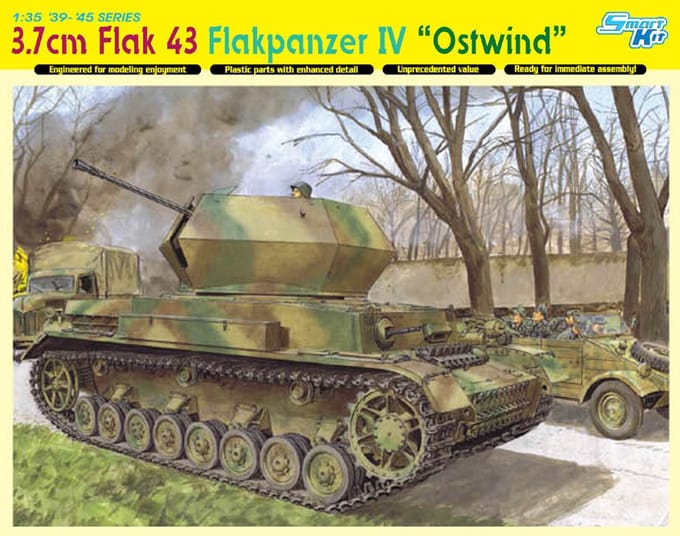 Dragon Modelbouwpakket Militaire voertuigen - 6550 3.7cm Flak 43 Flakpanzer IV -Ostwind- Plastic - 1:35 - Modelbouw