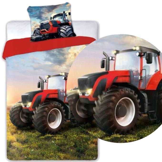 Dekbedovertrek Set Katoen 160x200cm Tractor Boerderij - 2 Delig