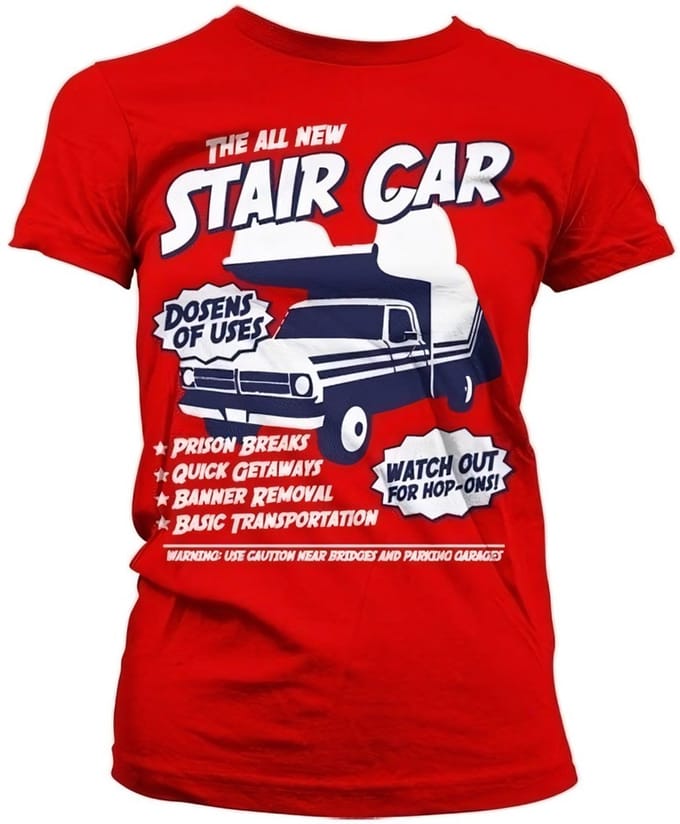 Hybris Stair Car Girly T-shirt voor dames, rood