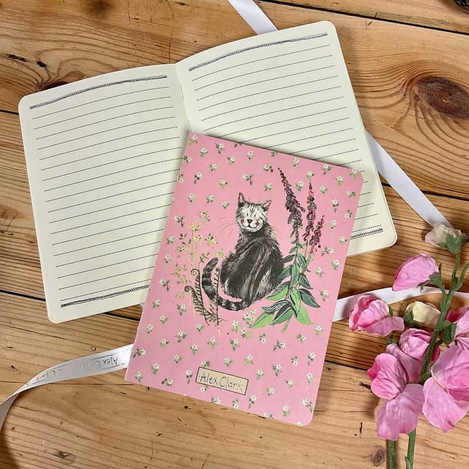 Alex Clark Naked Spine Notebook Cat ~ Notitieboekje zonder rug Kat