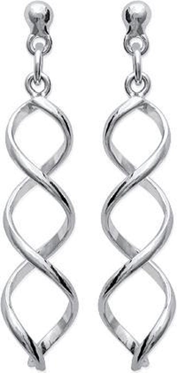 Amanto Oorbellen Dulce - 925 Zilver Gerhodineerd - Spiraal - 9x35mm