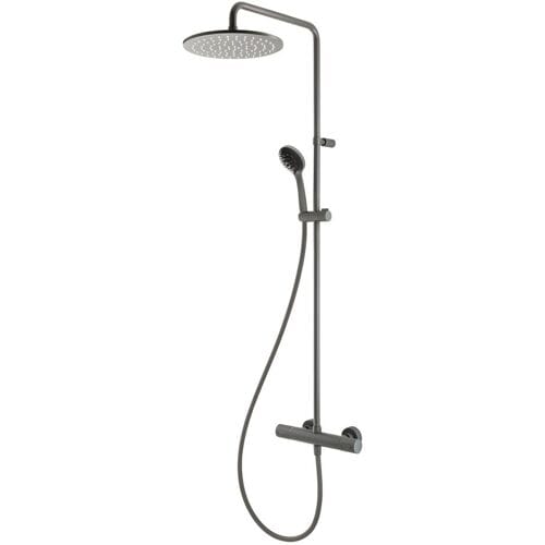 Herzbach DEEP GREY shower column with exposed shower thermostat 23.988525.1.06